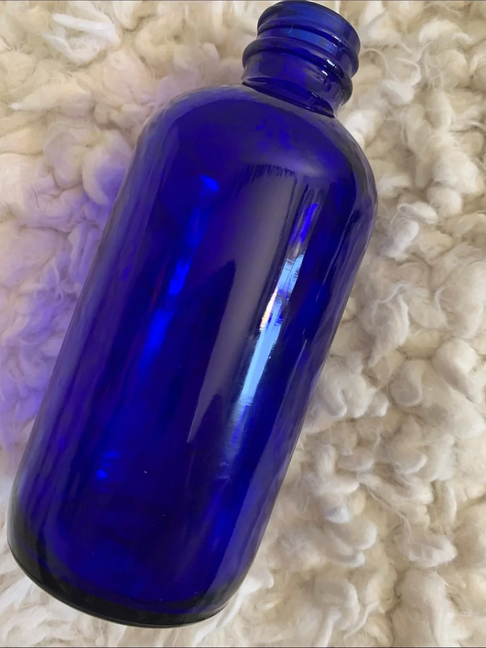 Cobalt Blue Glass Bottle Liquid Dispenser with Black Pump